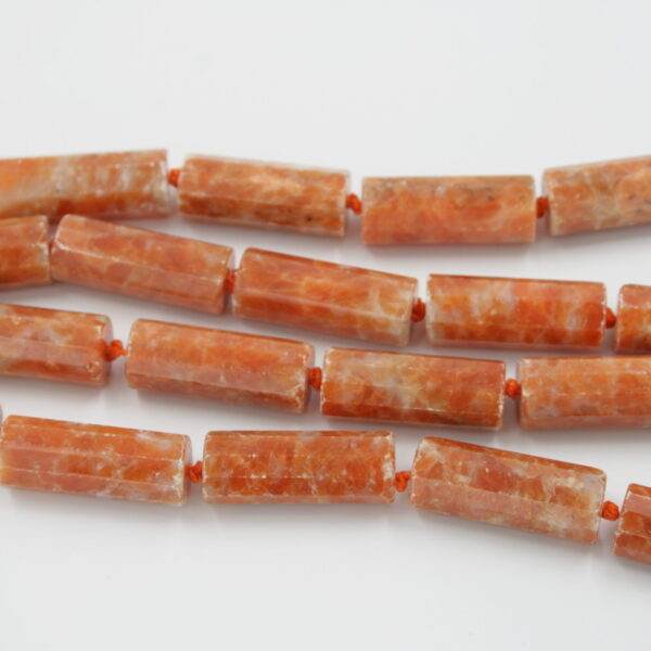orange calcite fili cilindri sfaccettati 40x16mm
