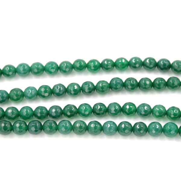Green Agate strand round facetted shape size 4mm