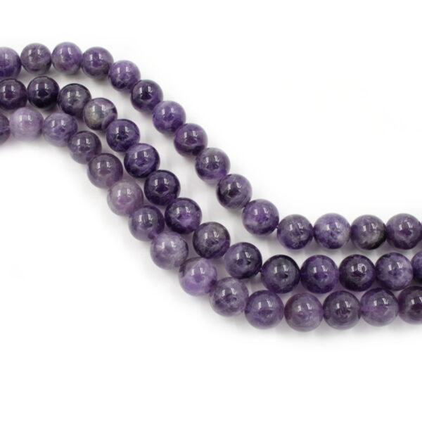 Amethyst strands round shape size 14mm