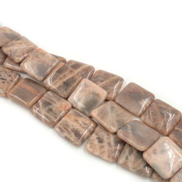 Moonstone pink color strands square shape size 30mm