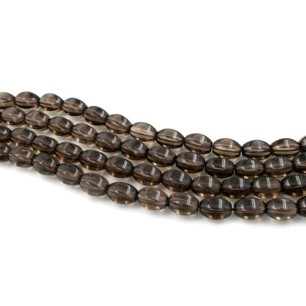 Quarzo fumè fili olive esagonali 18x13mm