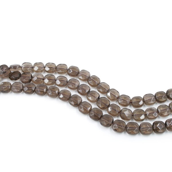 Smoky Quartz strands faceted square shape size 10mm