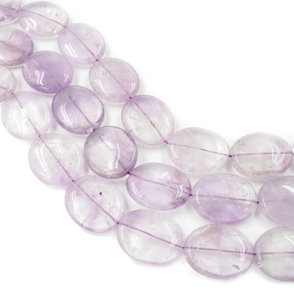 Amethyst strands flat oval shape size 30x25mm
