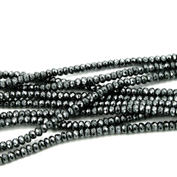 Hematite strands facetted washer shape size 4x3mm