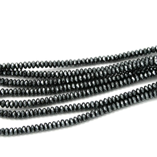 Hematite strands facetted washer shape size 6x3mm