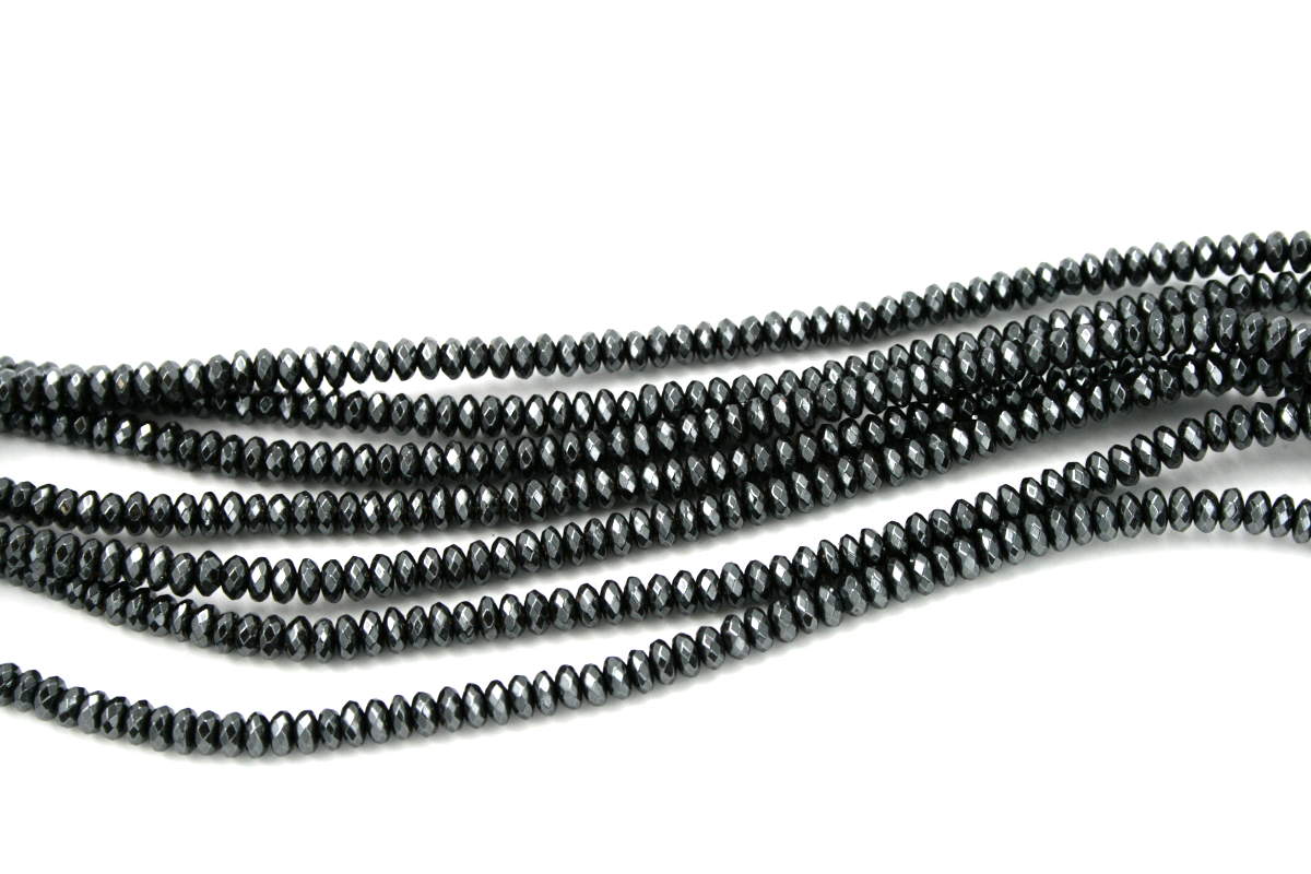 Hematite strands facetted washer shape size 6x3mm