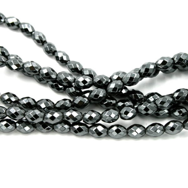 Ematite fili olive sfaccettate 8x6mm