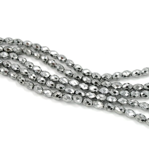 Ematite fili olive sfaccettate 8x6mm silver