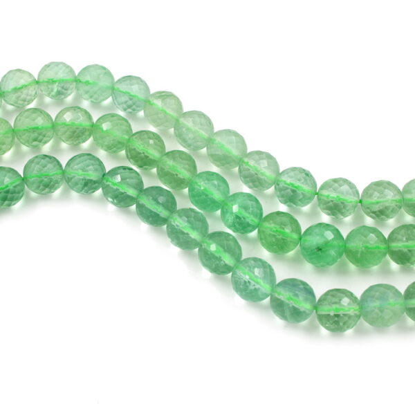 Fluorite strands faceted round shape size 12mm