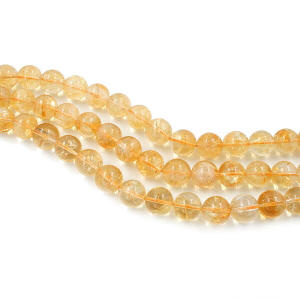 Citrine Quartz strands round shape size 14mm