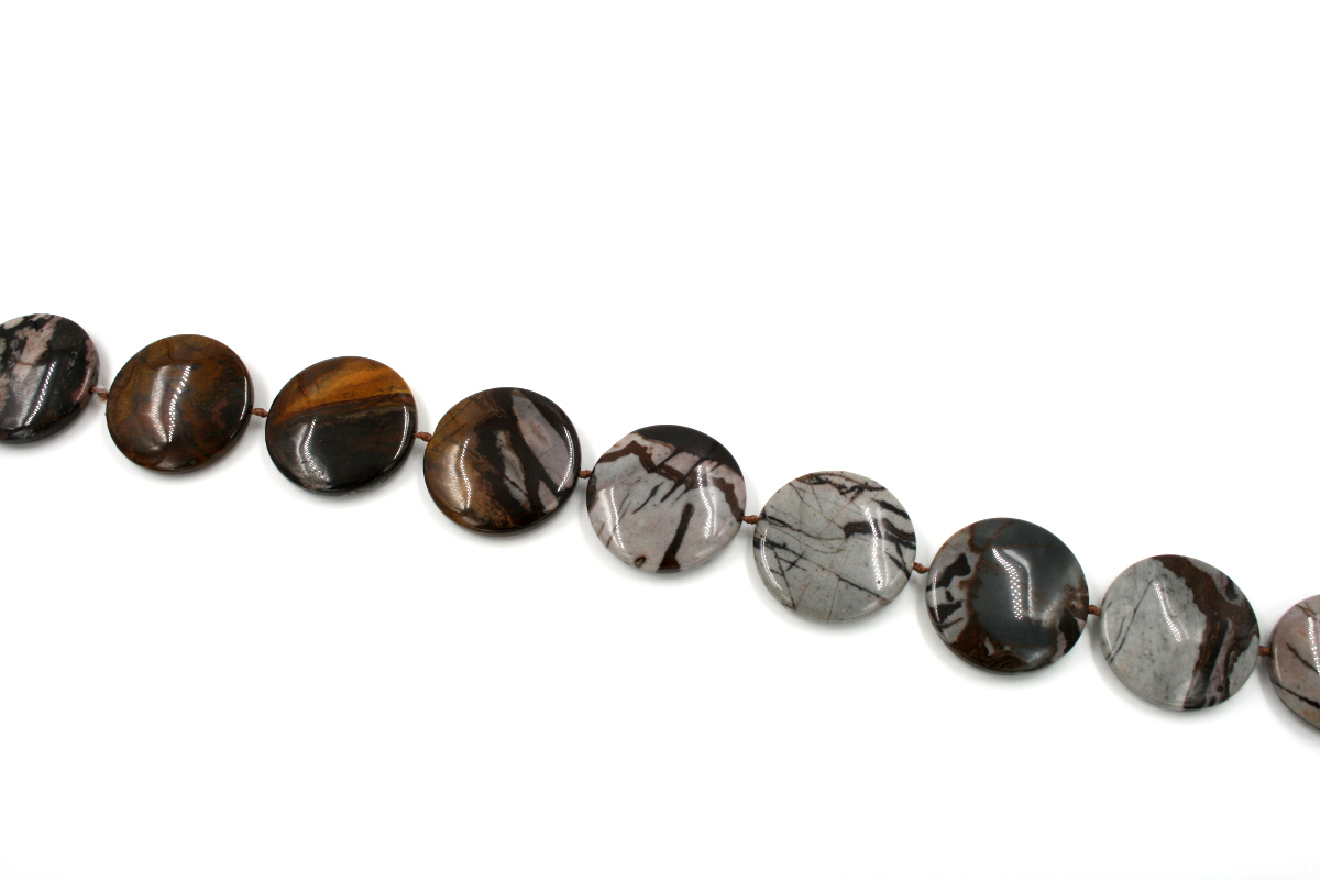 Outback Jasper strands coin shape size 38-41mm
