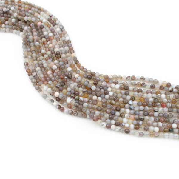 Botswana Agate strands faceted round shape size 4mm