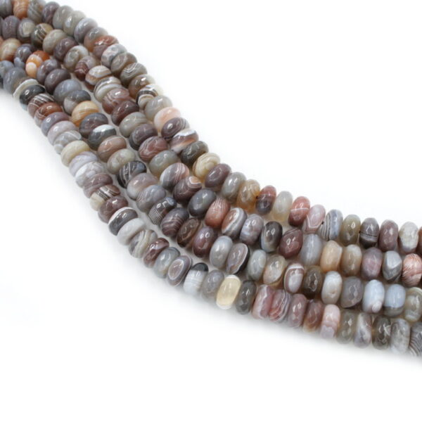 Botswana Agate strands faceted washer shape size 14x6mm