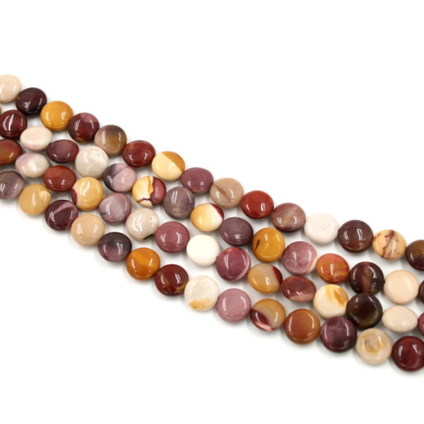 Mookaite strands coin shape size 12mm