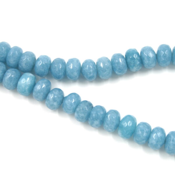 Blue spong quartz strands facetted washer shape size 12x8mm