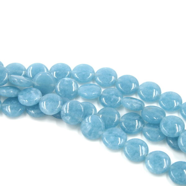Blue spong quartz strands coins shape diameter size 14mm