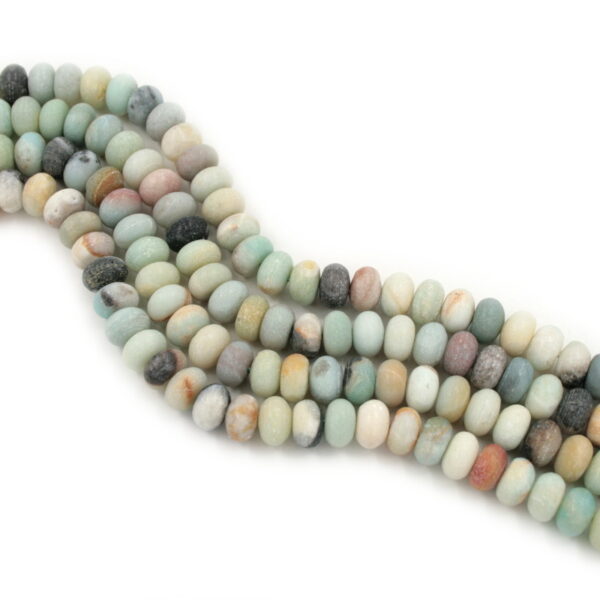 Amazonite strands washer shape size 10x6mm - Multicolor matt surface