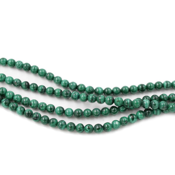 Malachite strands round shape size 6mm - AA-Quality