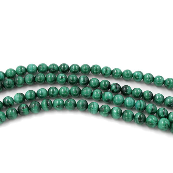 Malachite strands round shape size 8mm - AA Quality