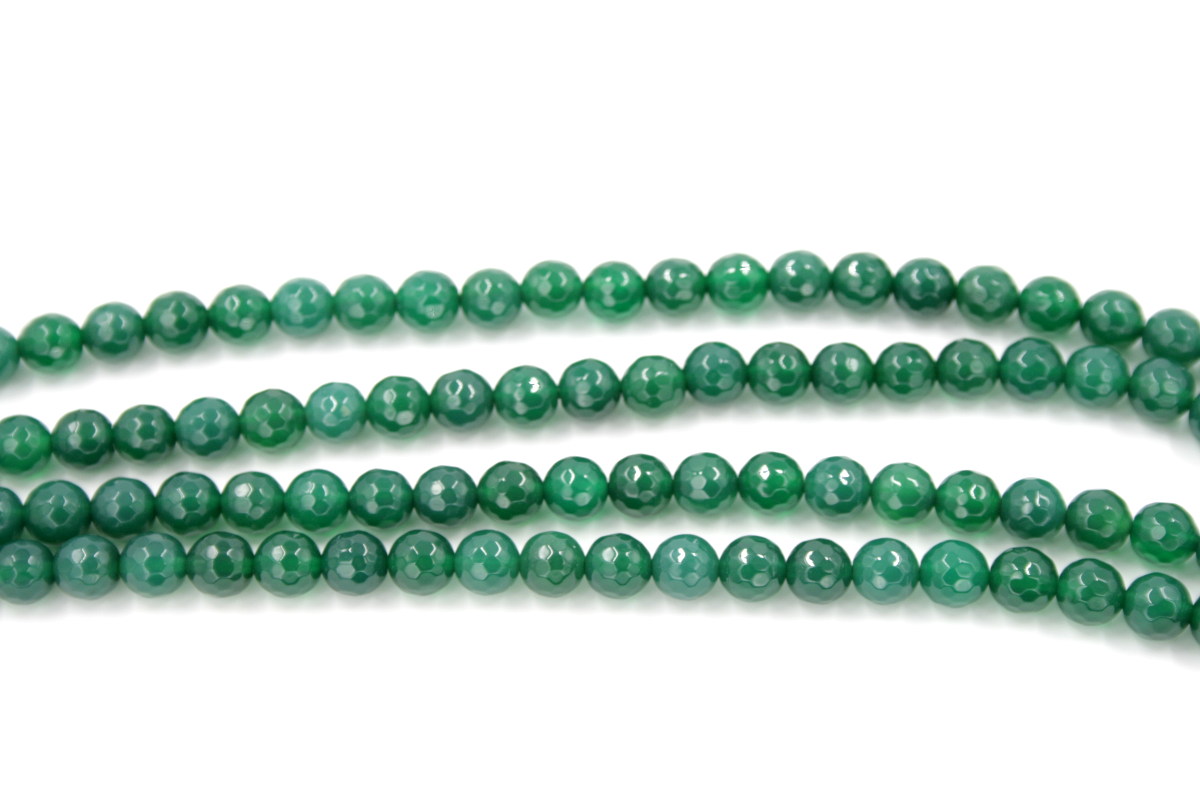 agata verde fili round sfaccettati 5mm