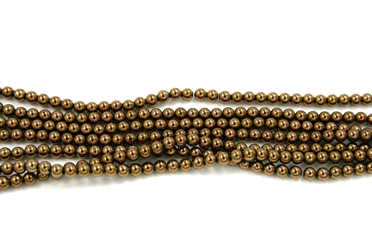 Ematite fili round 4mm rame