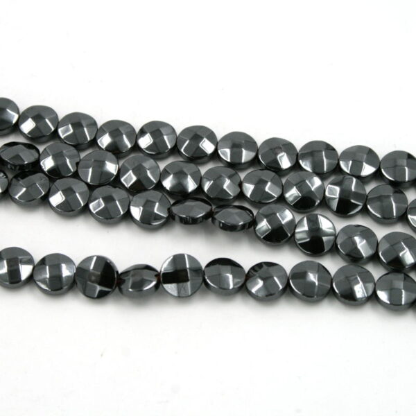 Ematite fili monete sfaccettate 8mm