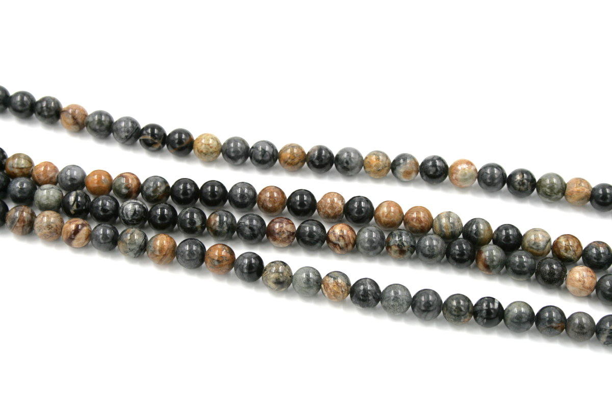 Multicolor Picasso Jasper strands round beads 6mm to 8mm
