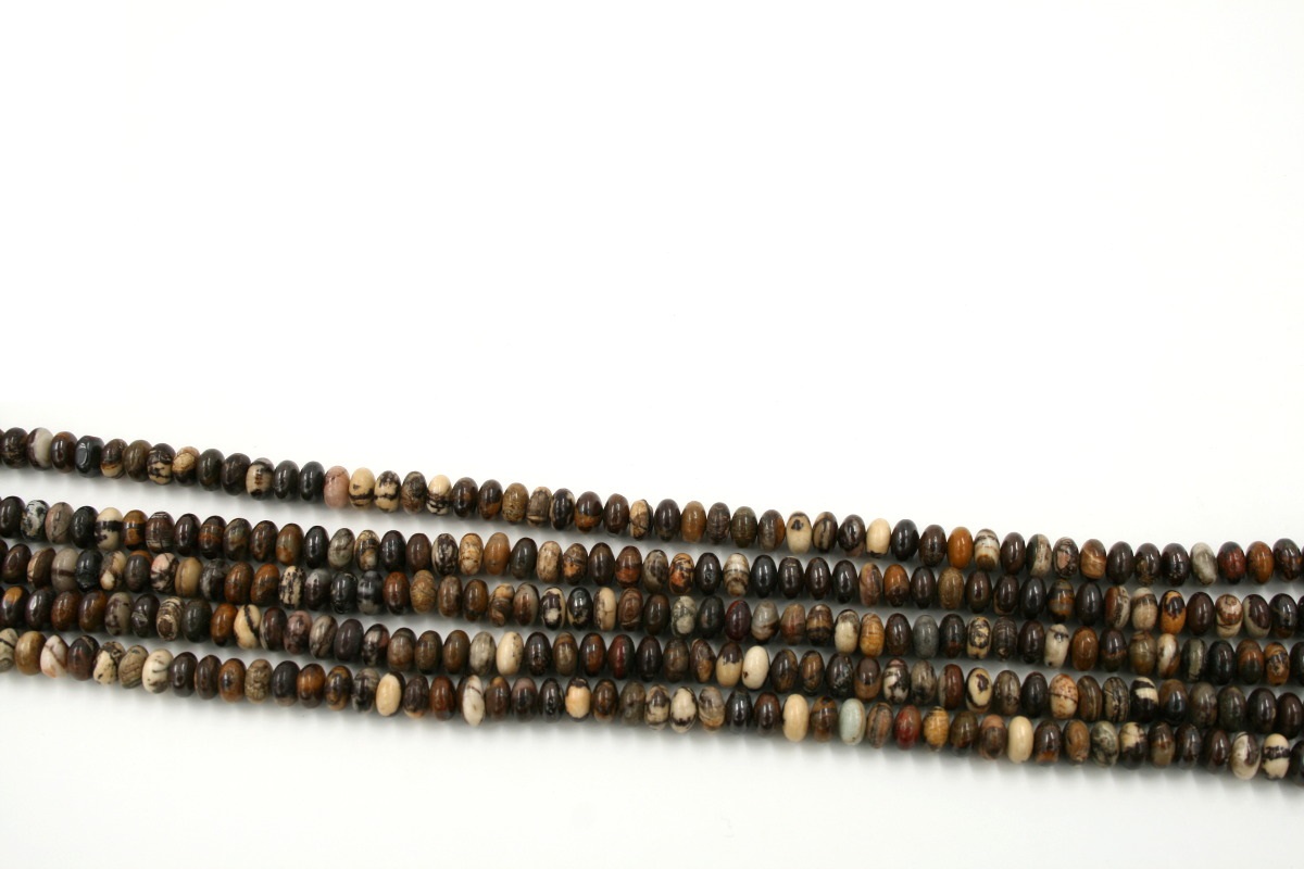 Wood Jasper strands washer shape size 8x5mm