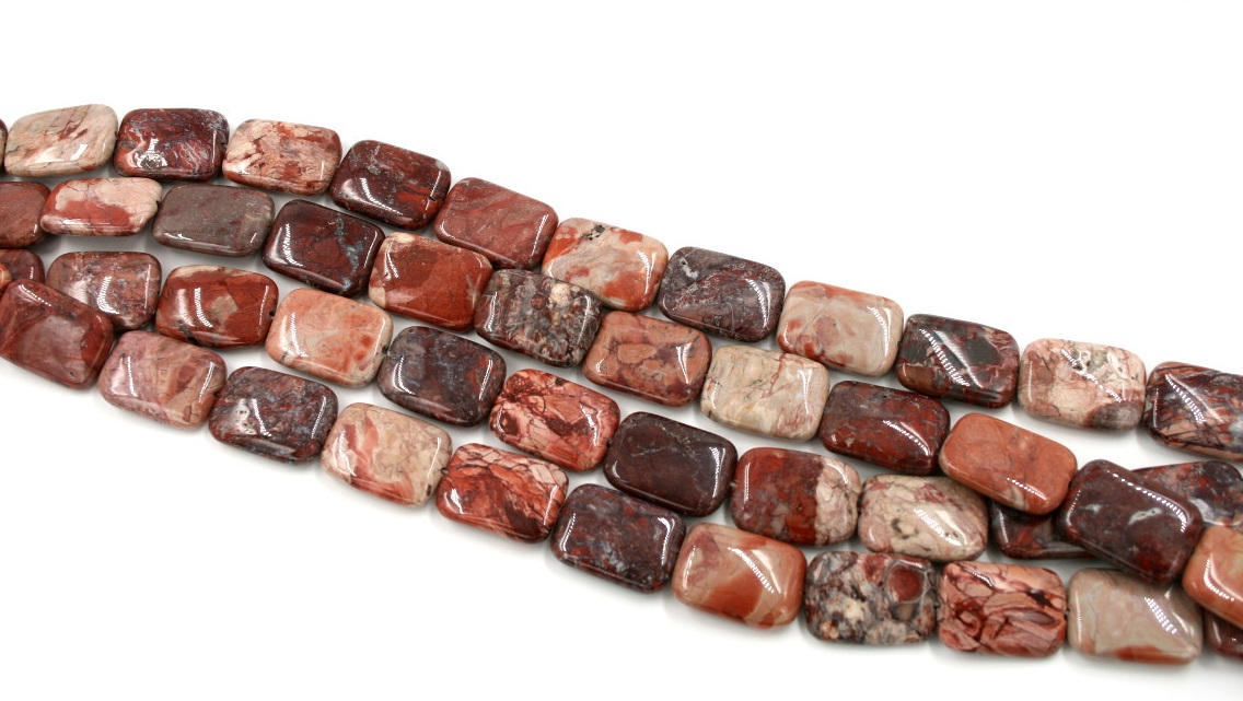 Red Jasper strands rectangular size 25x18mm