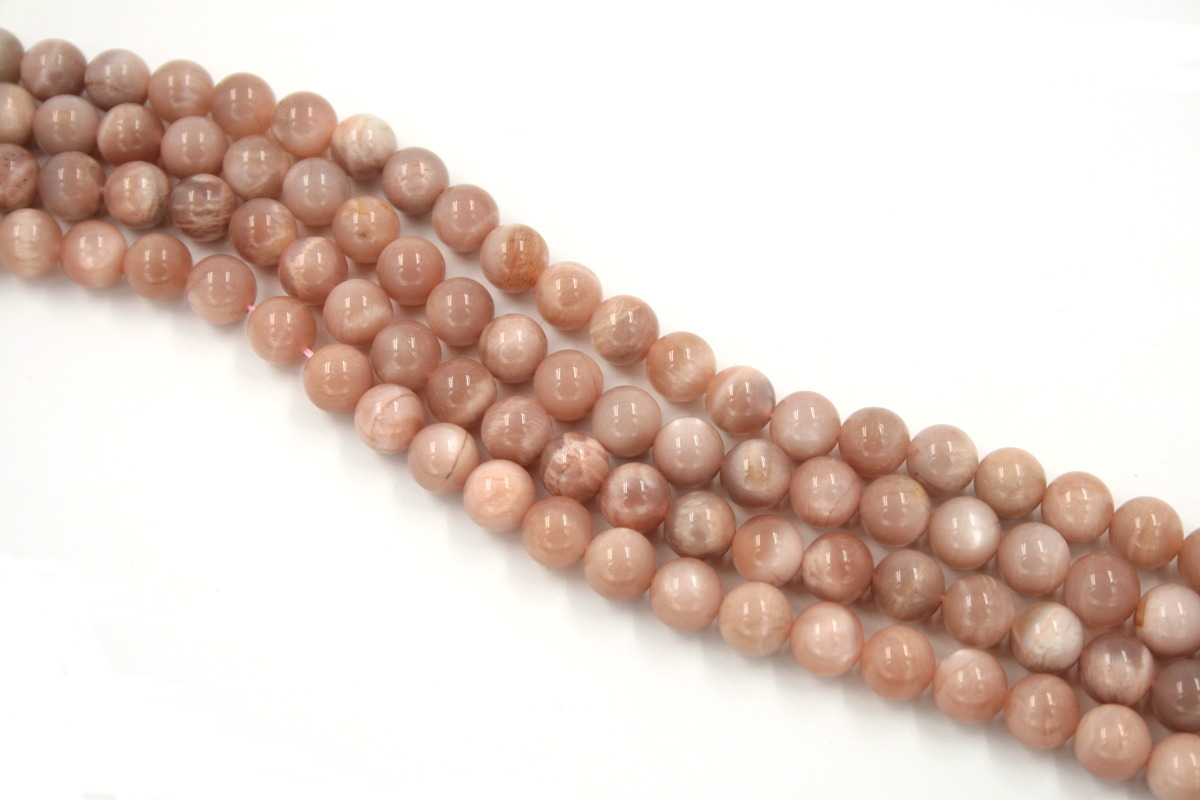 moonstone rosa fili round 10mm