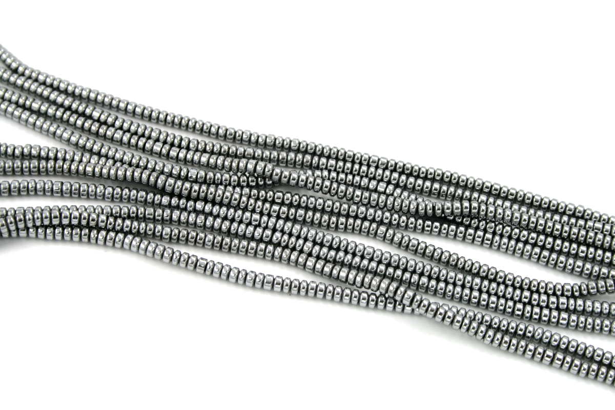 Ematite fili rondelle 3x2mm silver