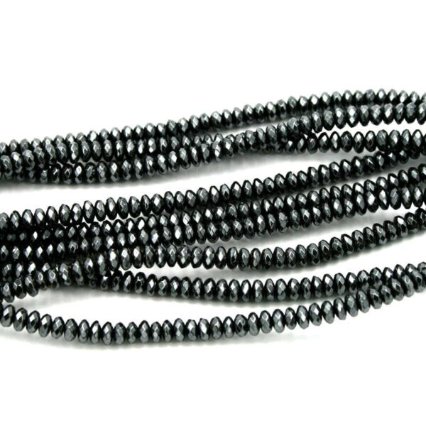 Hematite strands faccetted washer shape size 4x2mm
