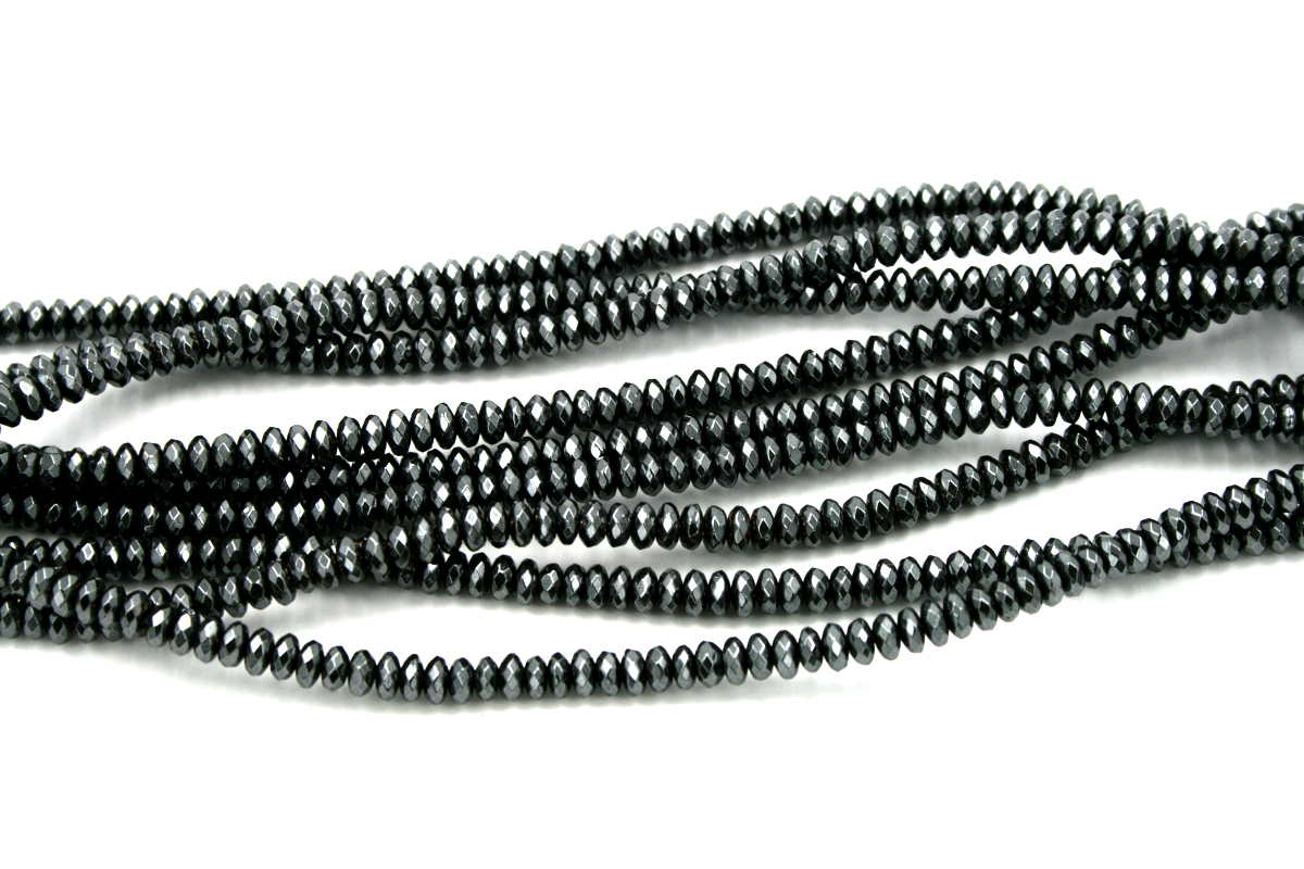 Ematite fili rondelle sfaccettate 4x2mm