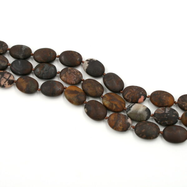 Outback Jasper strands ovali shape size 17x15mm matt surface