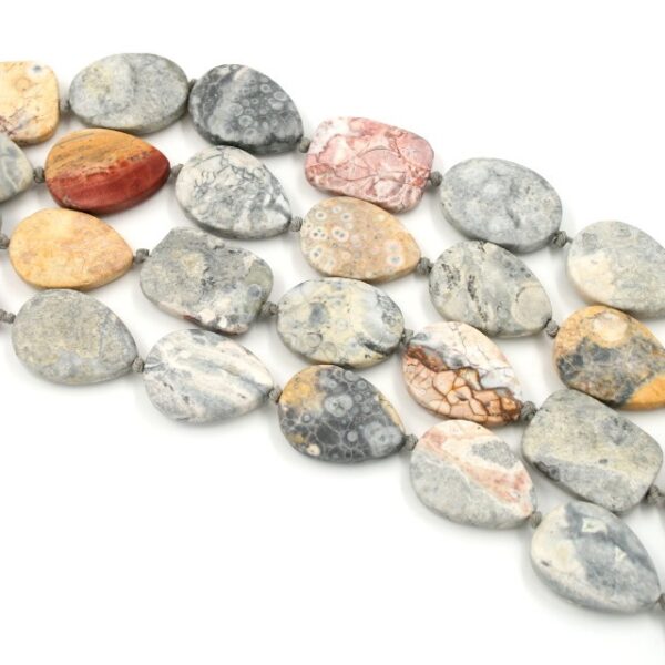 Sky eye jasper strands various shape size 25x18mm