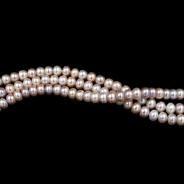 Fresh Water Pearls strands "button" shape size 10-10½mm - White and Natural Color