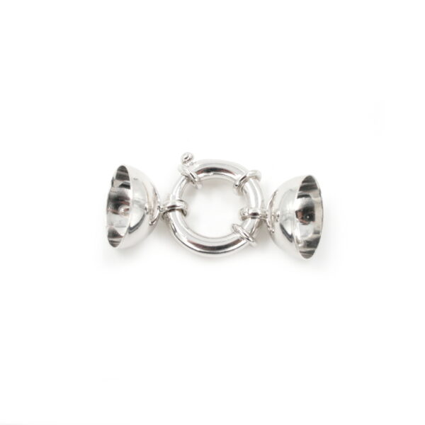 Sterling silver spring ring clasp size 20mm with cups 16mm diameter +/- 8Gr