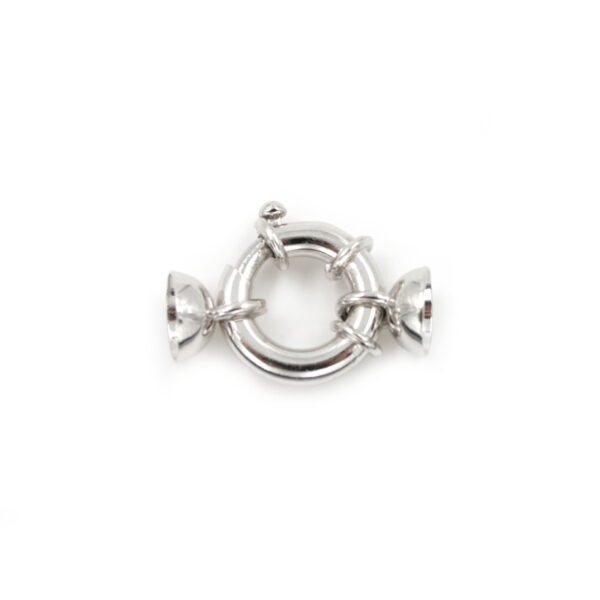 Sterling silver spring ring clasp size 18mm with cups 10mm diameter +/- 5Gr