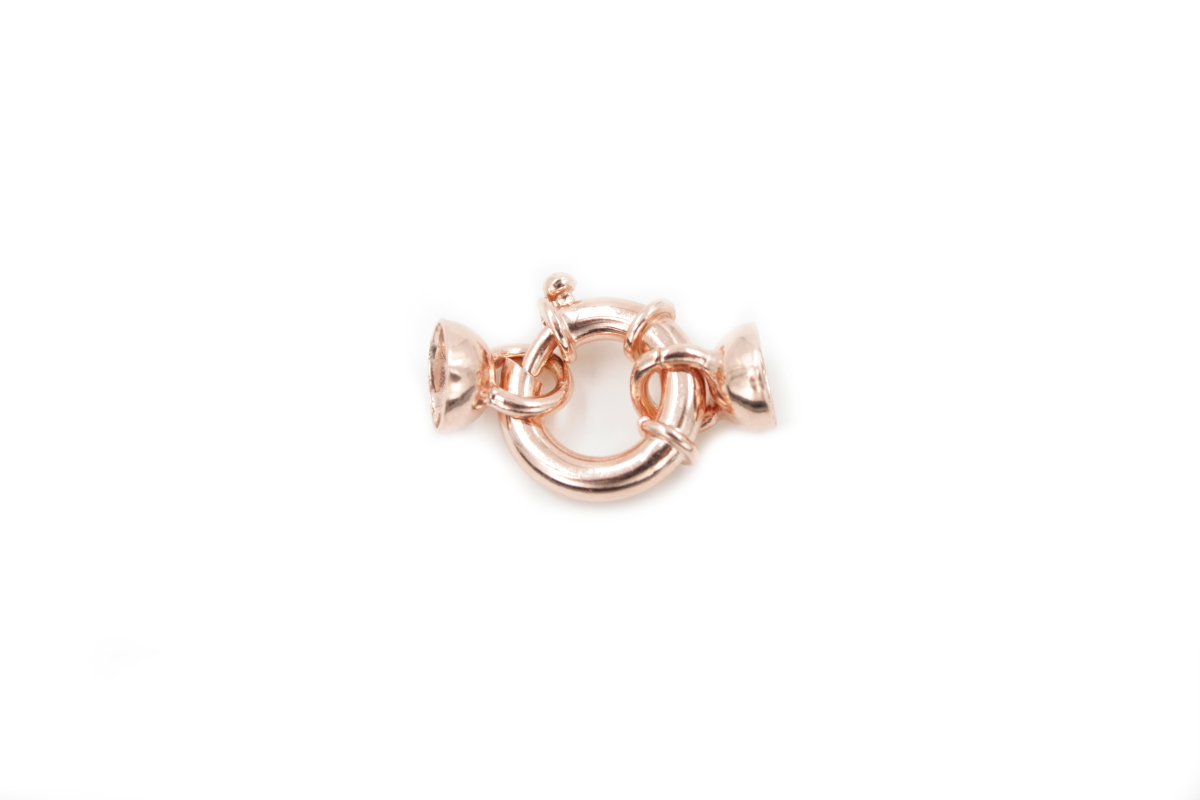 Sterling silver spring ring clasp size 14mm with cups 8mm diameter +/- 3Gr