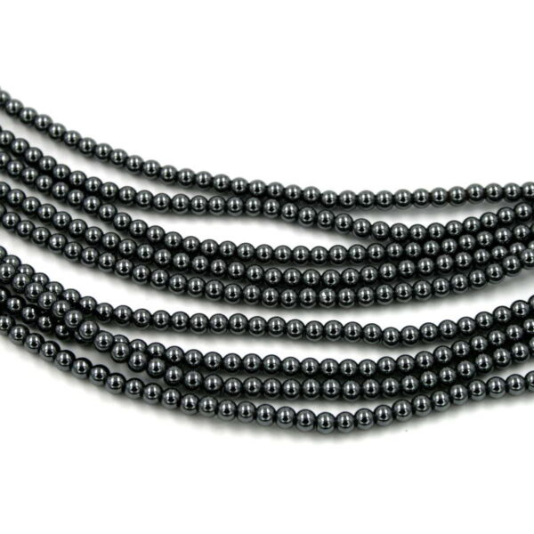 Hematite strands round beads size 3mm