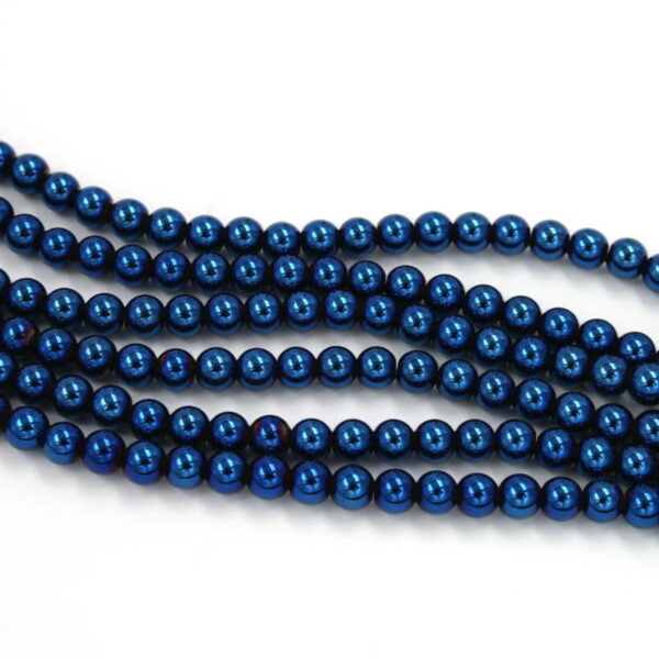 Hematite strands round size 3mm Blu color