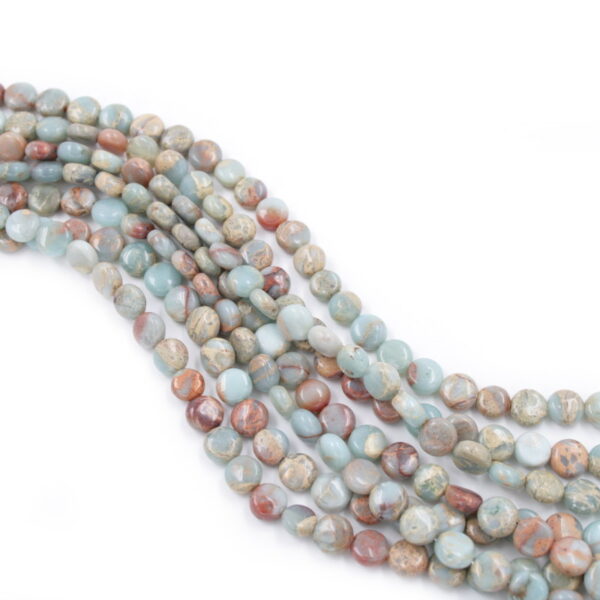 Imperial Jasper strands coin shape size 8mm