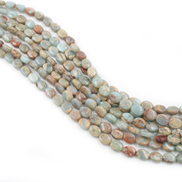 Imperial Jasper strands flat oval shape size 10x8mm