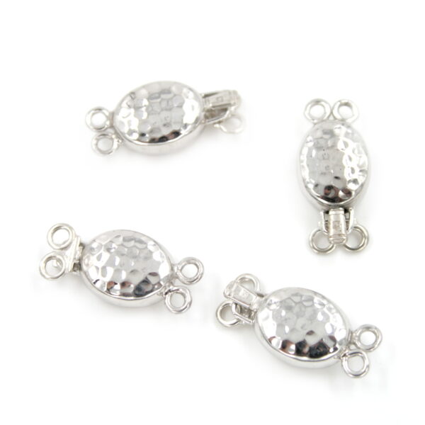 Sterling Silver Clasp oval shape, two hook, size 10x14mm +/- 1.9Gr