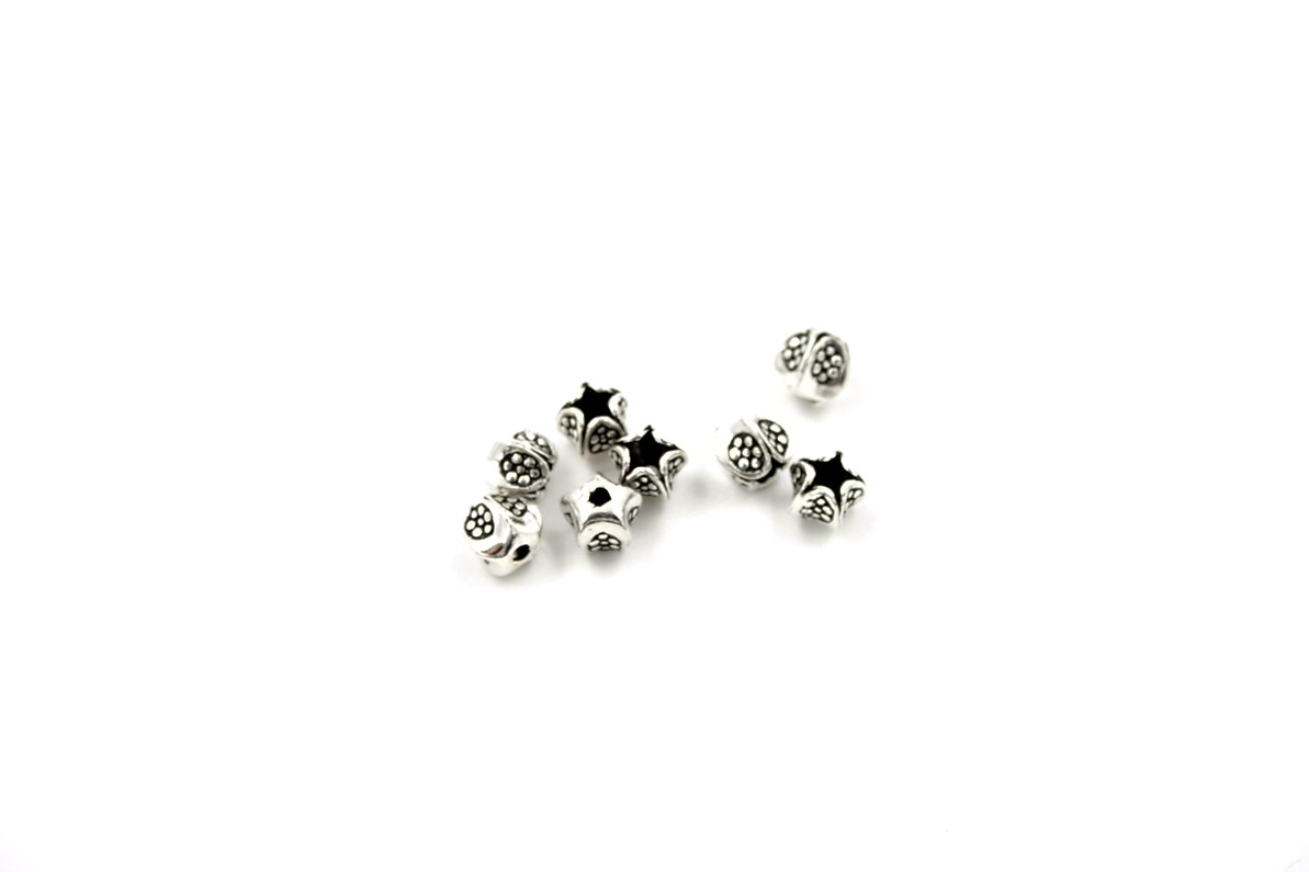 Argento distanziatori sfere stella 7mm