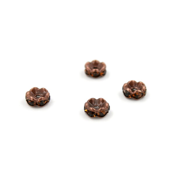 Bronze washer with zircons size 8x4mm