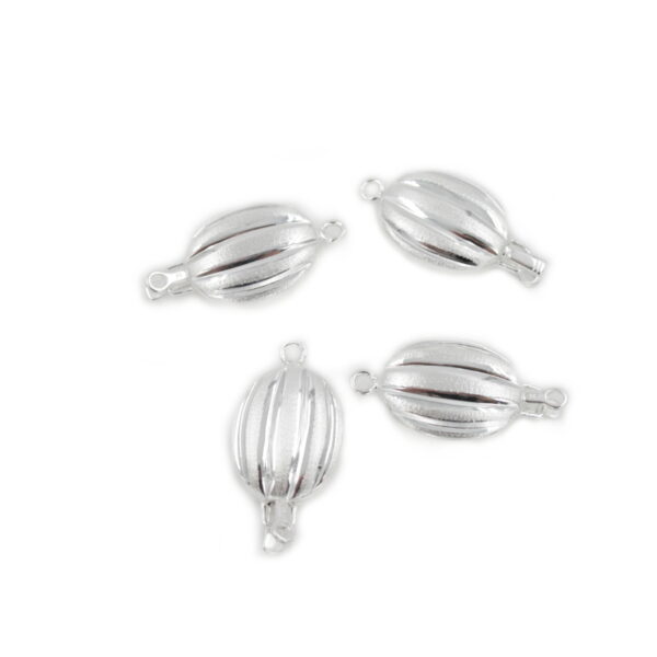 Sterling Silver Clasp Oval grooved shape size 19x15mm +/- 2.5Gr