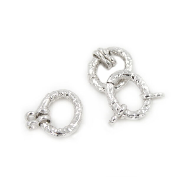 Sterling Silver hammered clasp oval shape size 20x17mm