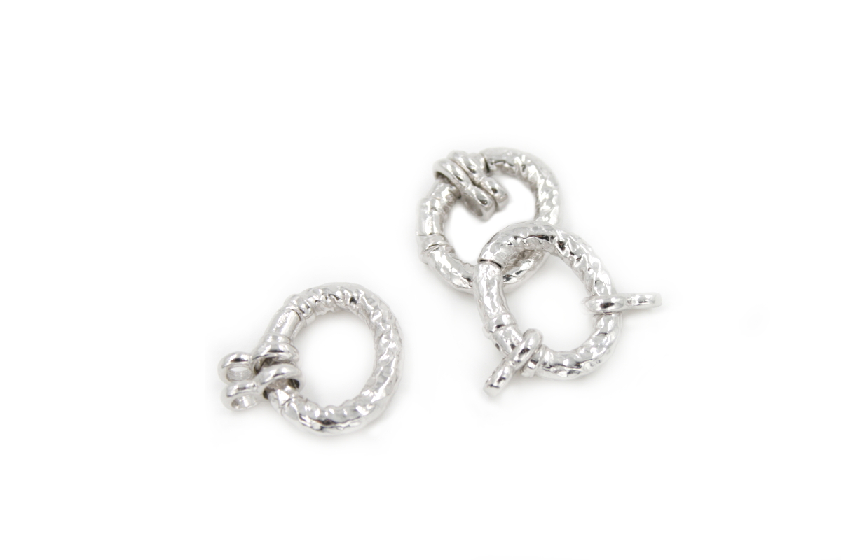 Sterling Silver hammered clasp oval shape size 20x17mm