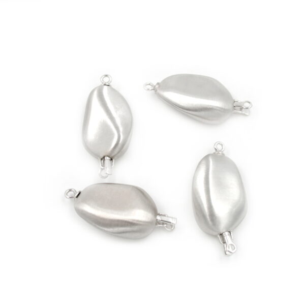 Sterling Silver Clasp frosted stone shape size 26x16mm +/- 4.6Gr
